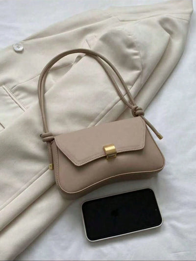 Minimalist Solid Color Shoulder Flap Bag