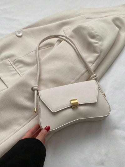 Minimalist Solid Color Shoulder Flap Bag