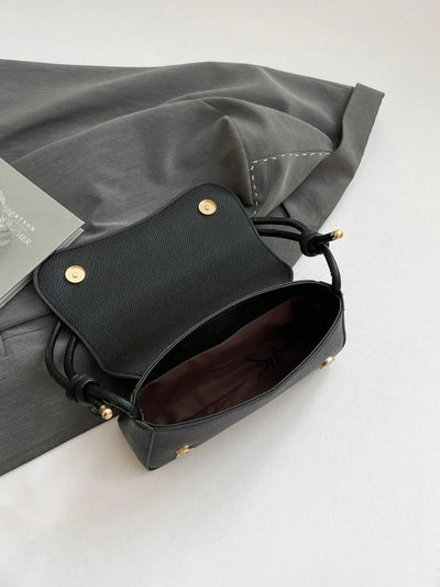 Minimalist Solid Color Shoulder Flap Bag