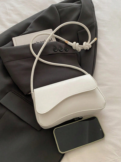 Minimalist Solid Color Shoulder Flap Bag