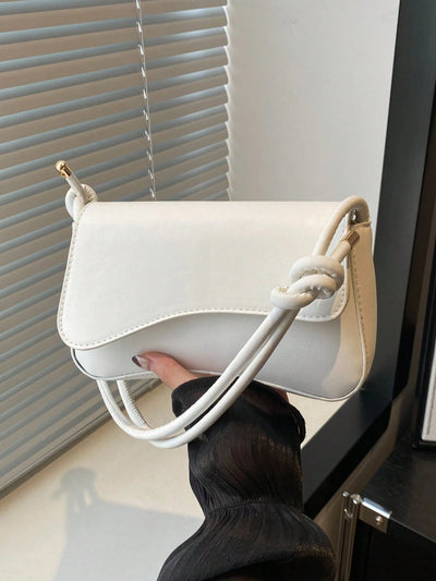 Minimalist Solid Color Shoulder Flap Bag