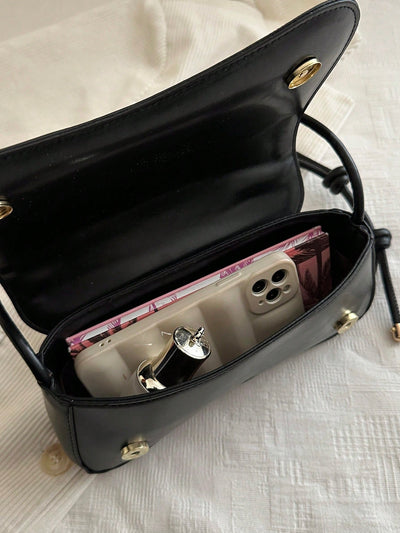 Minimalist Solid Color Shoulder Flap Bag
