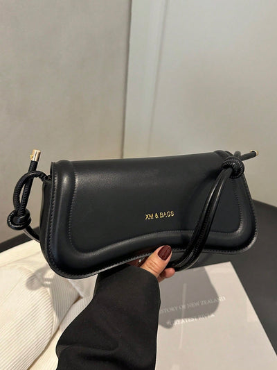 Minimalist Solid Color Shoulder Flap Bag