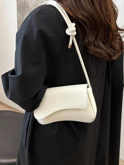 Minimalist Solid Color Shoulder Flap Bag