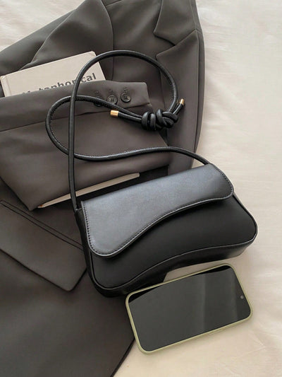 Minimalist Solid Color Shoulder Flap Bag