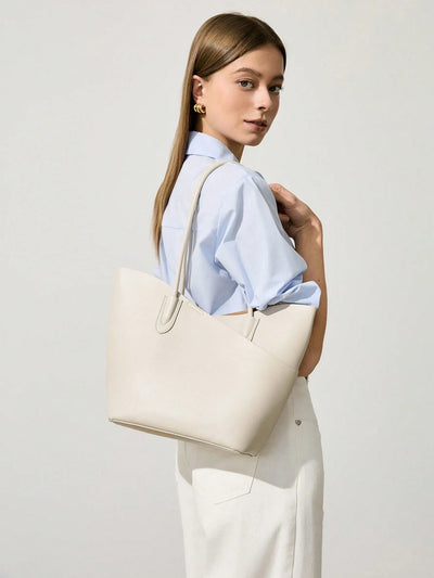 SHECARRY Women's Fashion Versatile Simple Solid Color Tote Bag