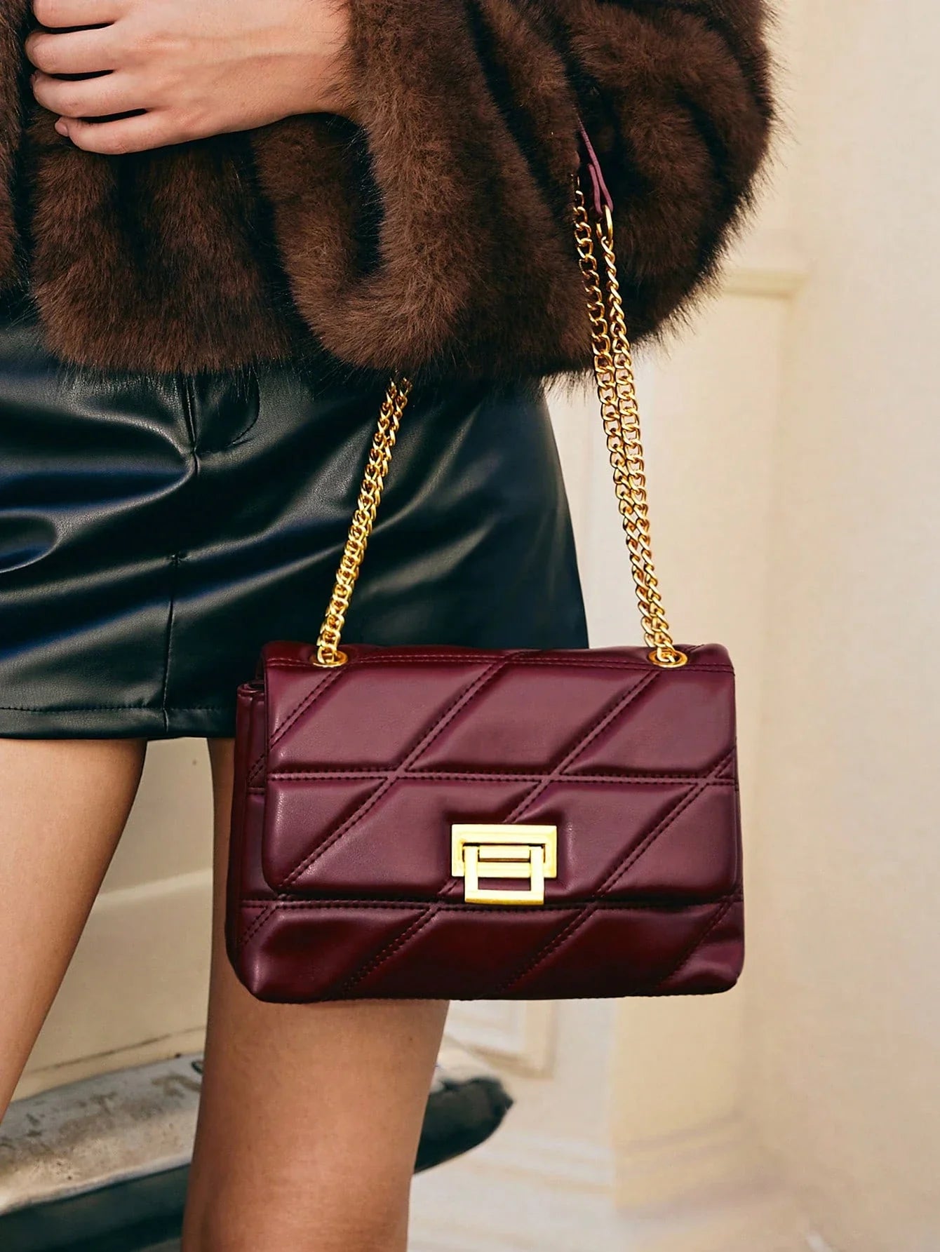 Women's Fashion Versatile Solid Color Classic Shoulder Bag