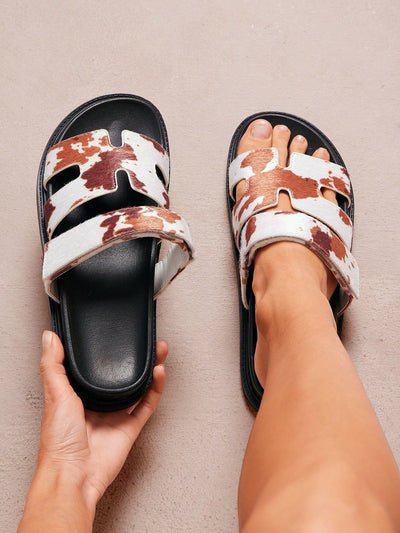 Women Shoes Comfy Flat Thick Soled Everyday Basic Slip-On Faux Suede Slippers