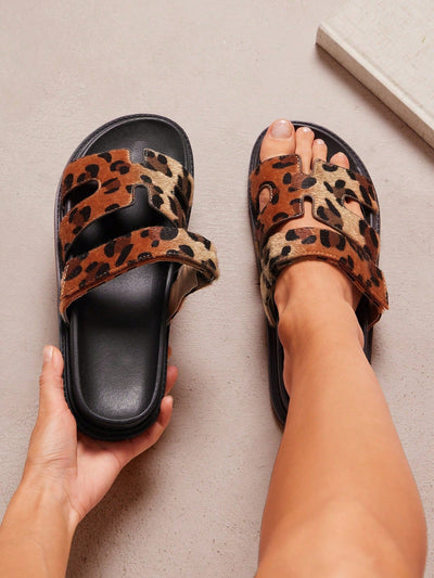 Women Shoes Comfy Flat Thick Soled Everyday Basic Slip-On Faux Suede Slippers