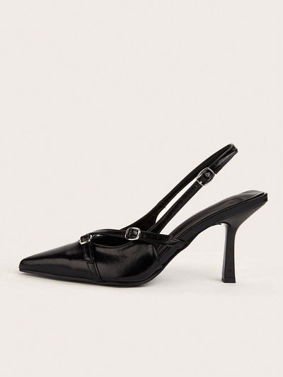 Cross Strap Buckle Stiletto High Heel Sandals With Pointed Toe