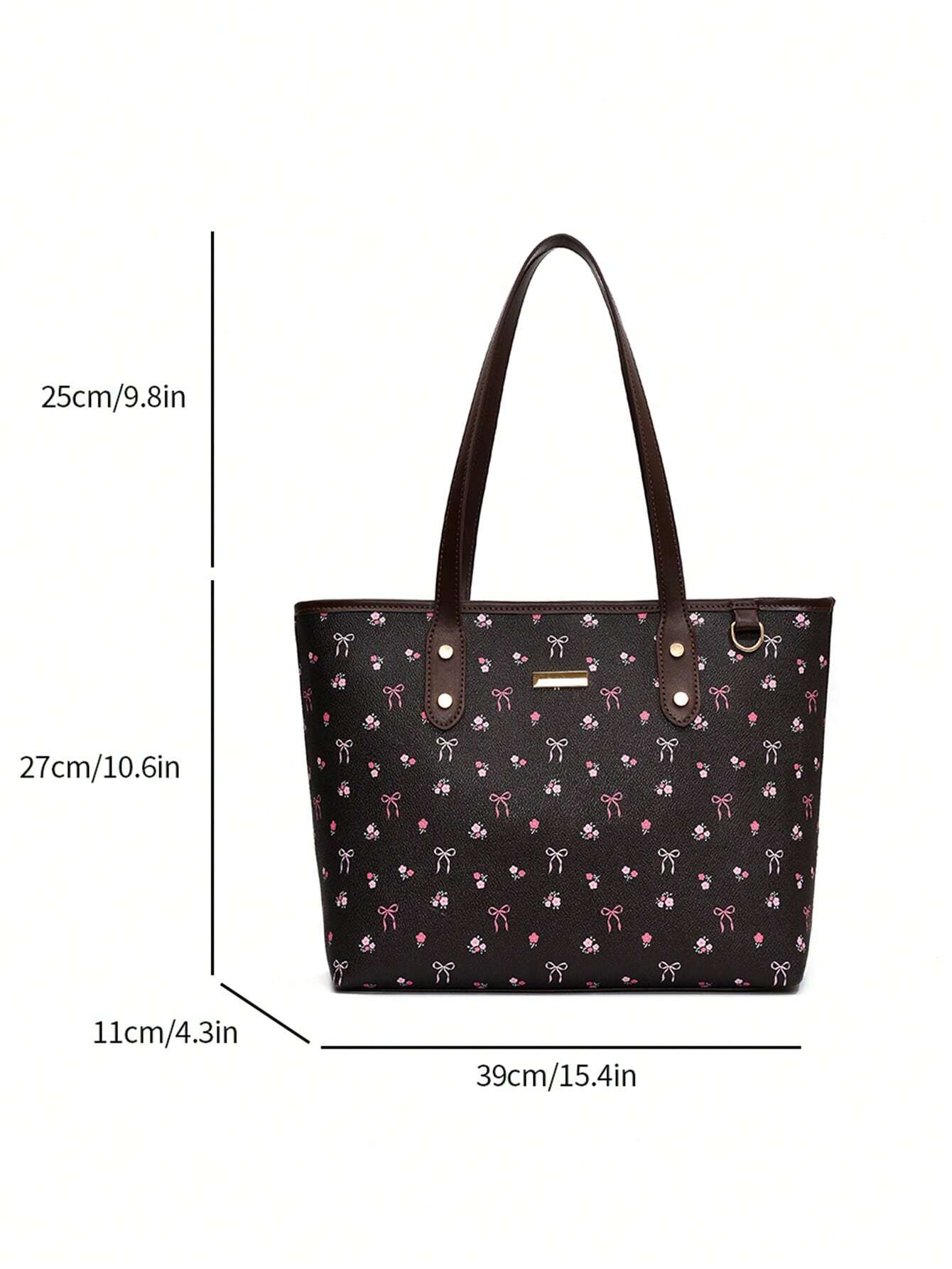 New Floral Pattern PU Tote Bag
