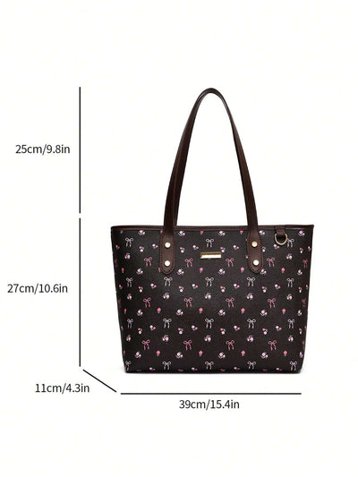 New Floral Pattern PU Tote Bag