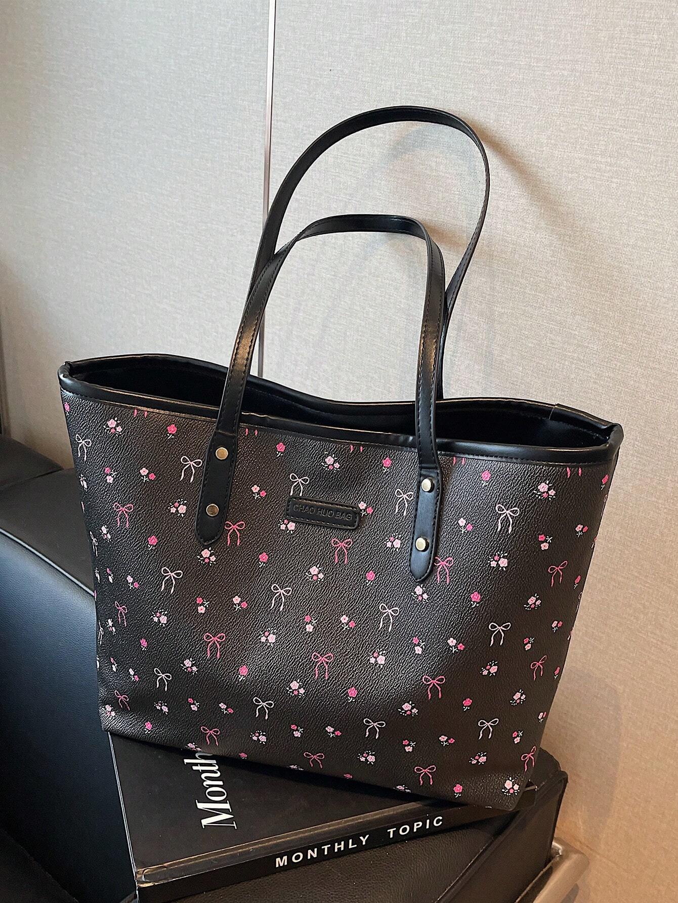 New Floral Pattern PU Tote Bag