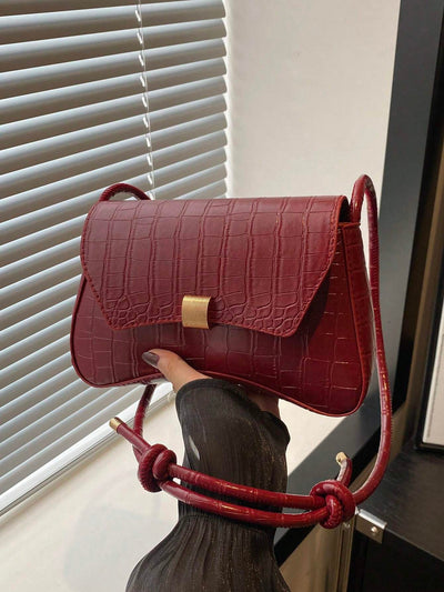 Minimalist Solid Color Shoulder Flap Bag