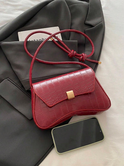 Minimalist Solid Color Shoulder Flap Bag