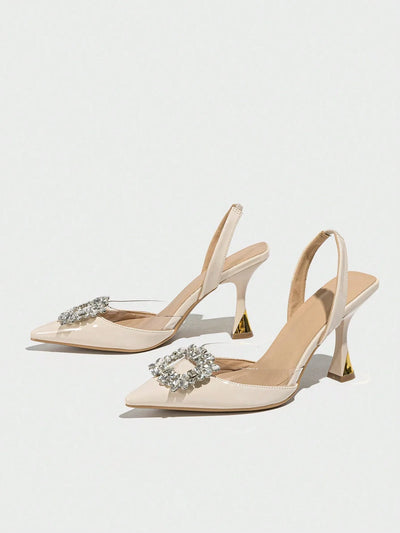 Women's Pointed Toe High Heels With Rhinestone Decoration