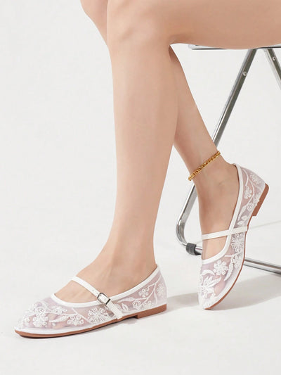 Women's Round Toe Mesh Ballet Flats