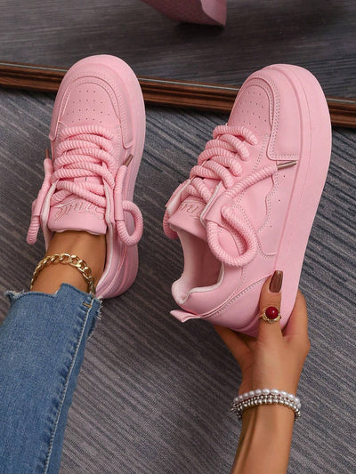 Fashionable Color-block White Sneakers