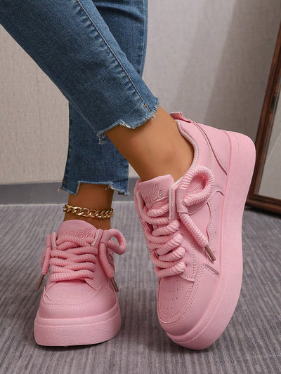 Fashionable Color-block White Sneakers
