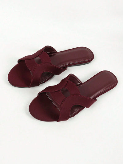 Women's Flat Hollow-Out Wine Slippers