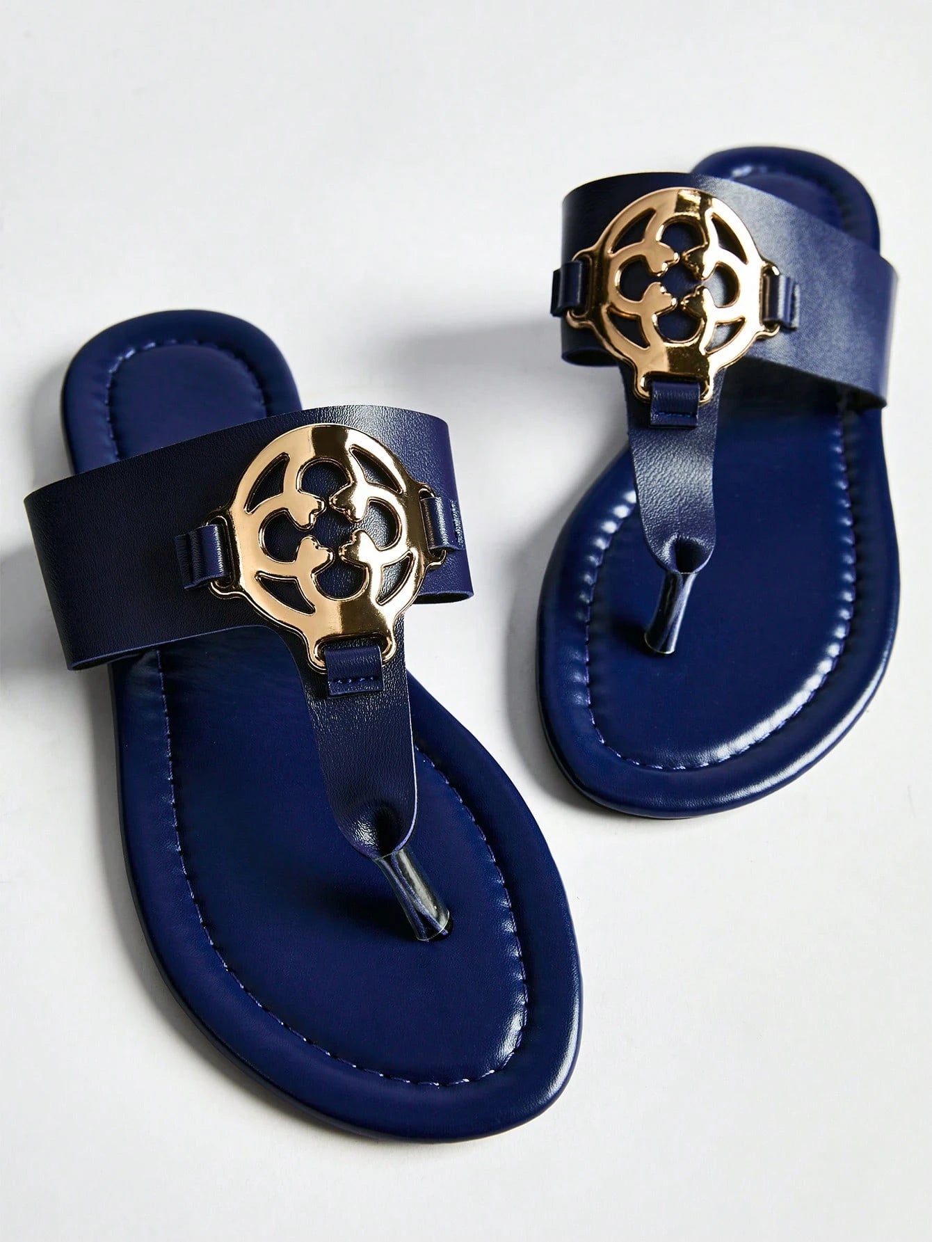 Women's Metal Decor Casual Comfortable Padded Slide Sandals