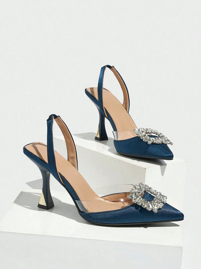 Women's Pointed Toe High Heels With Rhinestone Decoration