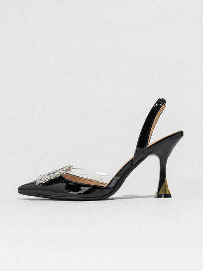Women's Pointed Toe High Heels With Rhinestone Decoration