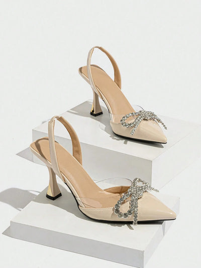 Women's Pointed Toe High Heels With Rhinestone Decoration