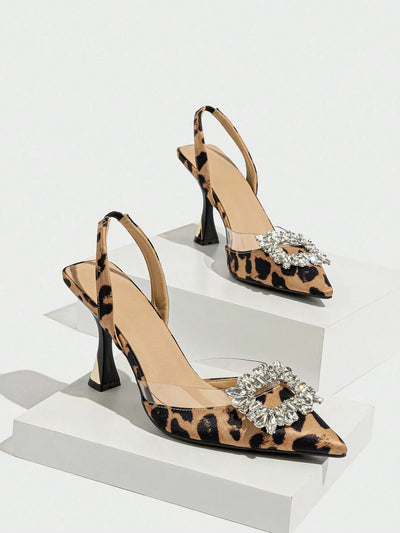 Women's Pointed Toe High Heels With Rhinestone Decoration