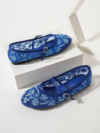 Women's Round Toe Mesh Ballet Flats