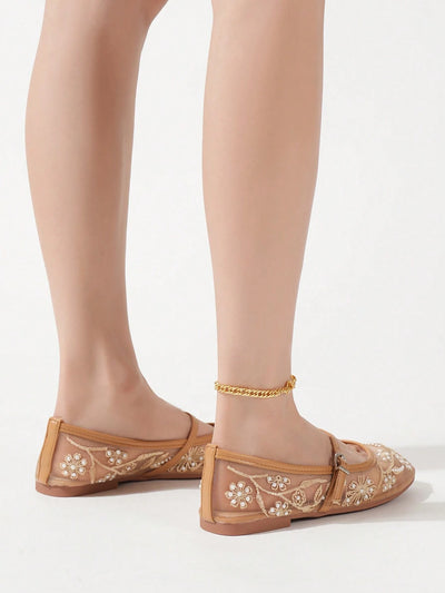 Women's Round Toe Mesh Ballet Flats