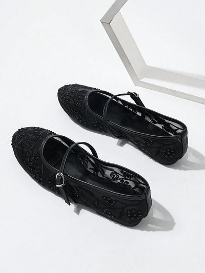 Women's Round Toe Mesh Ballet Flats