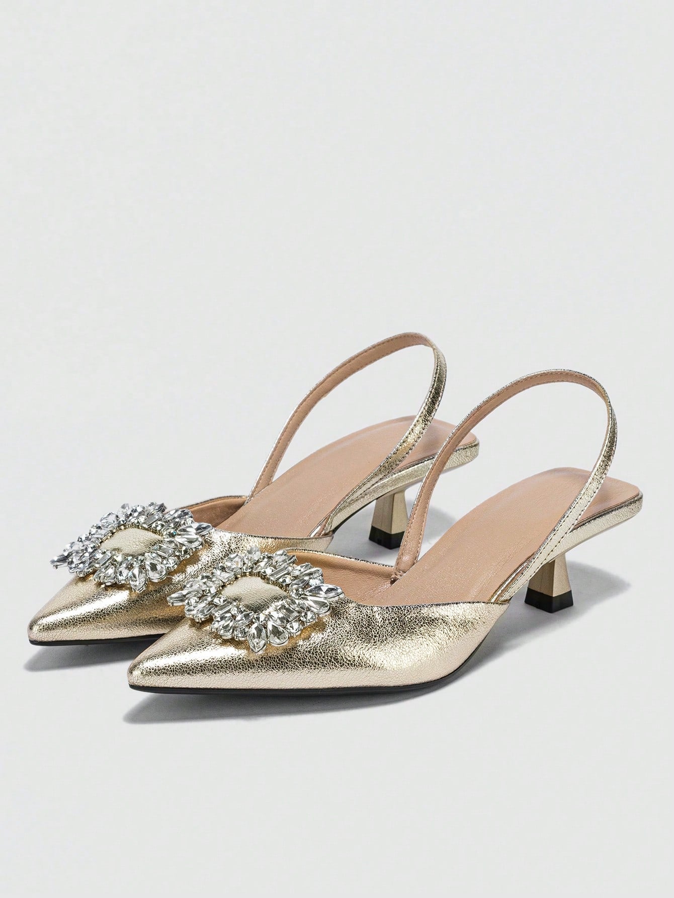Pointed Toe Chunky Heel Metal Buckle Retro  Floral Print Mary Jane Loafers