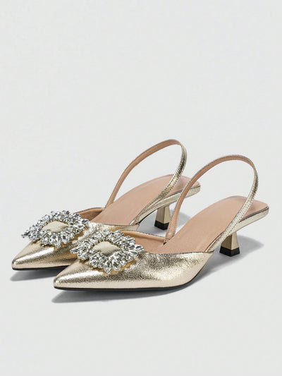 Pointed Toe Chunky Heel Metal Buckle Retro  Floral Print Mary Jane Loafers