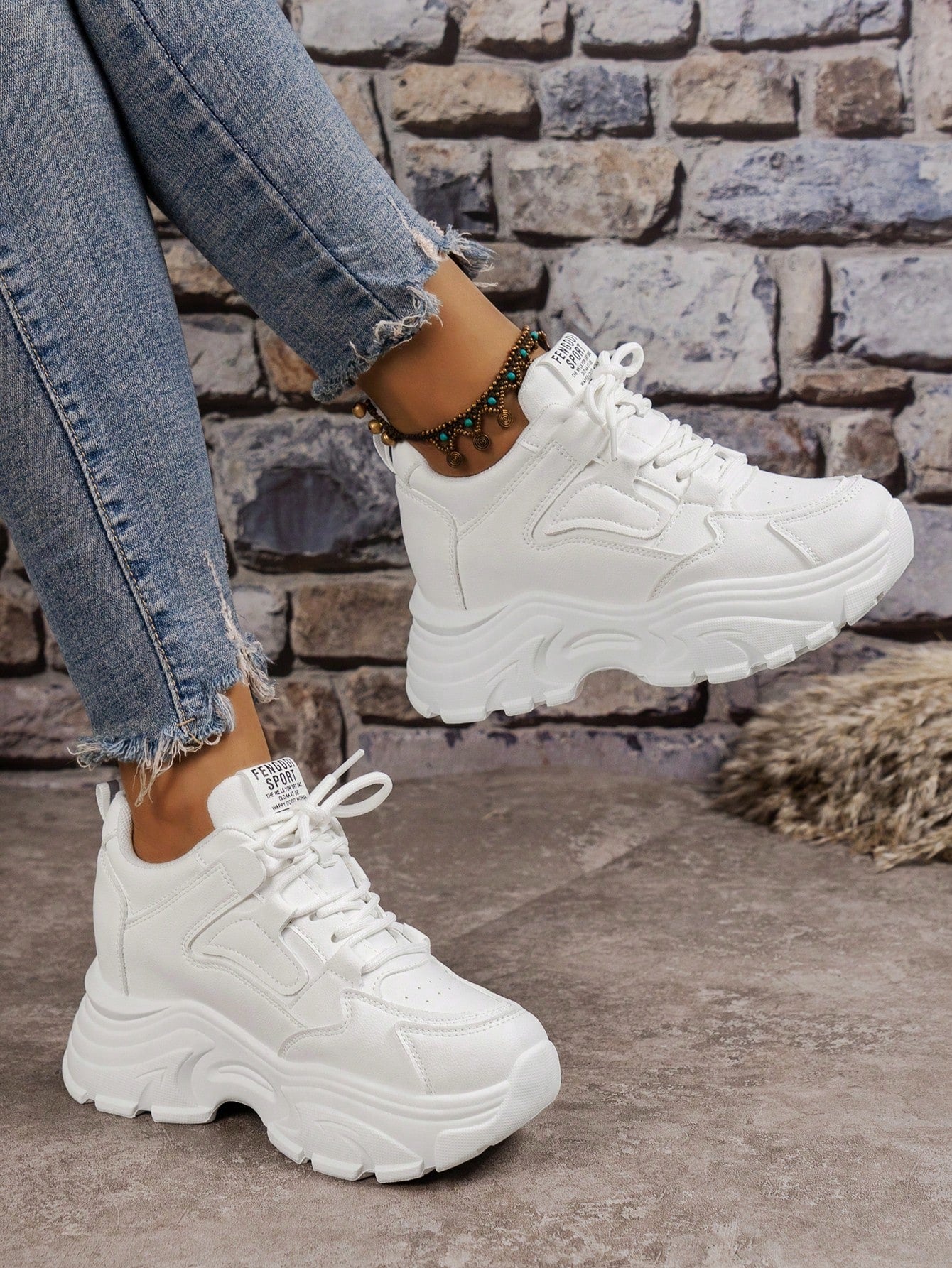 Women's Platform Sneakers With Wedge Heels